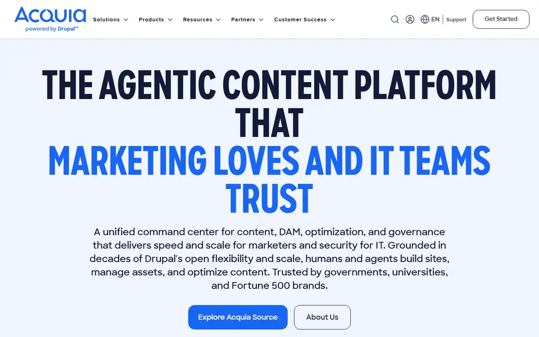 Acquia homepage
