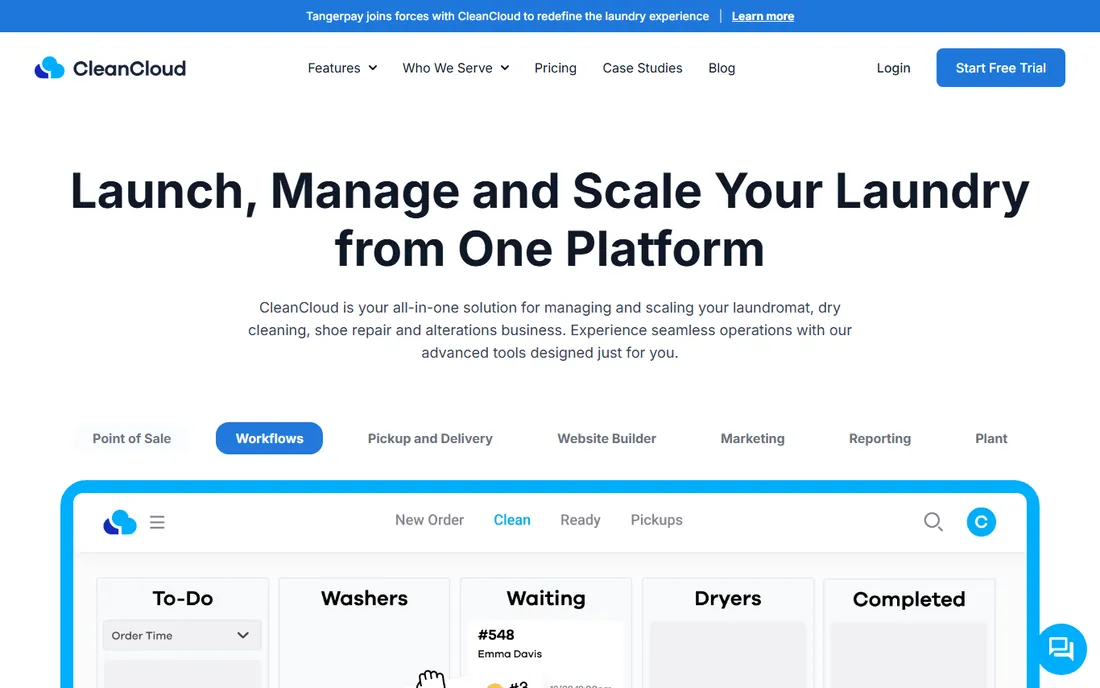 CleanCloud homepage