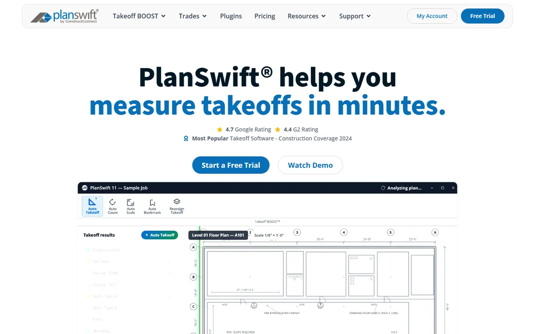 PlanSwift homepage