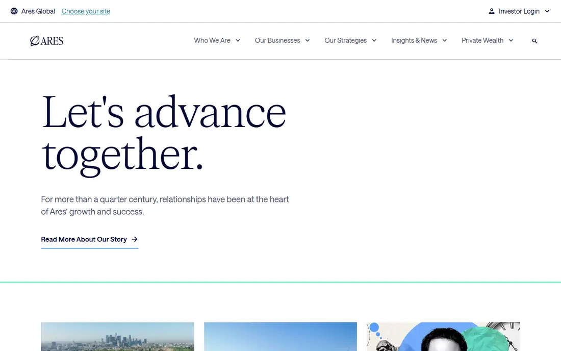 Ares Real Estate Exchange homepage
