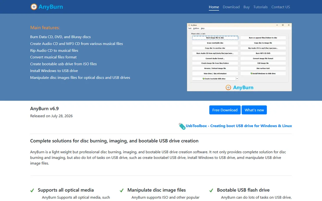 AnyBurn homepage