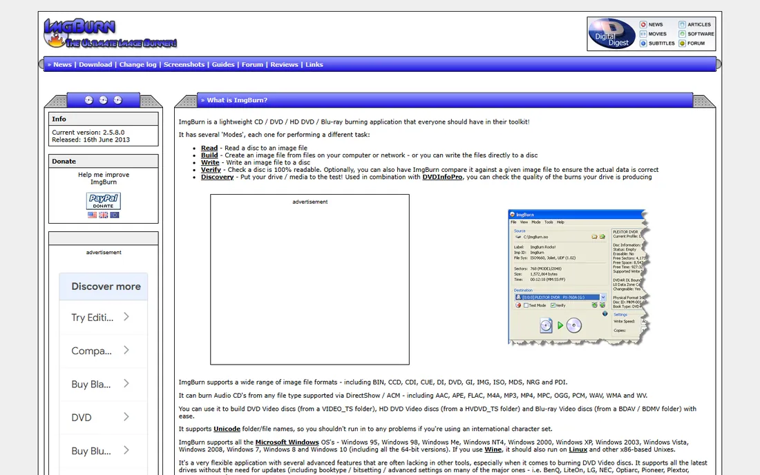 ImgBurn homepage