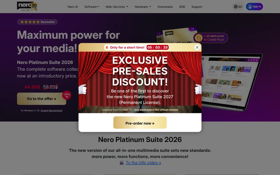 Nero Burning ROM homepage