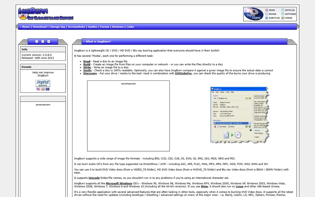 ImgBurn homepage