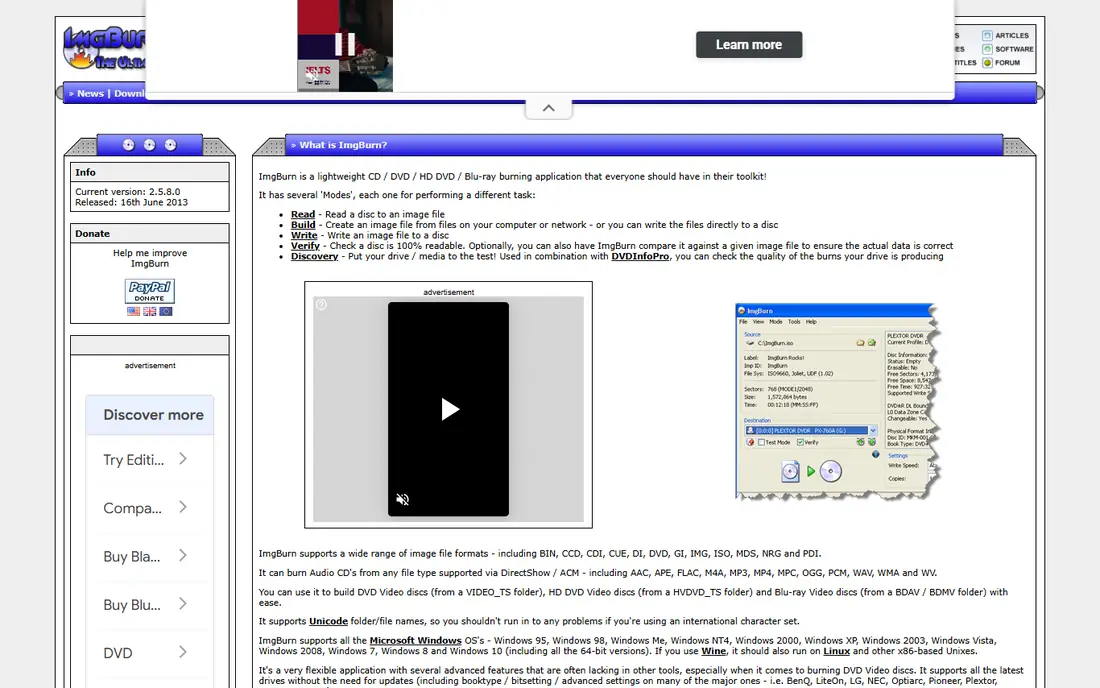 ImgBurn homepage