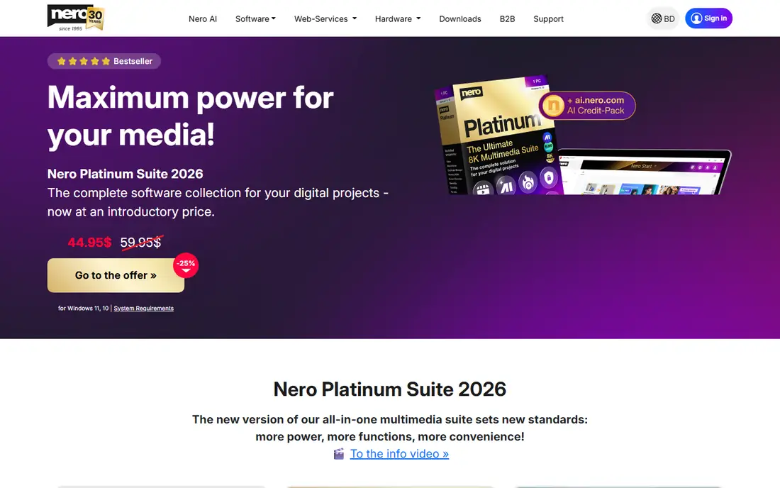 Nero Burning ROM homepage