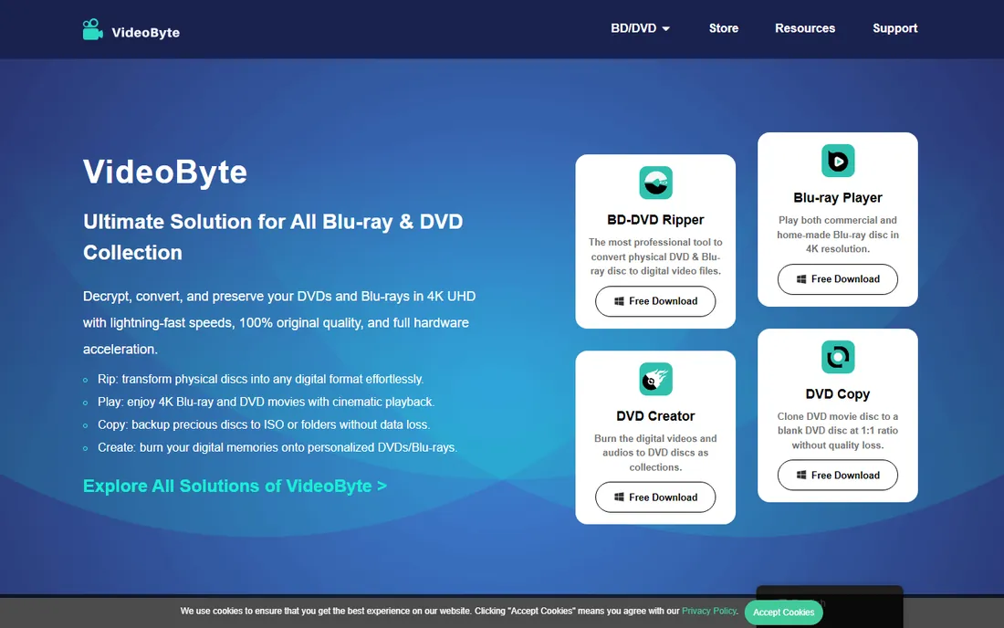 VideoByte BD-DVD Ripper homepage