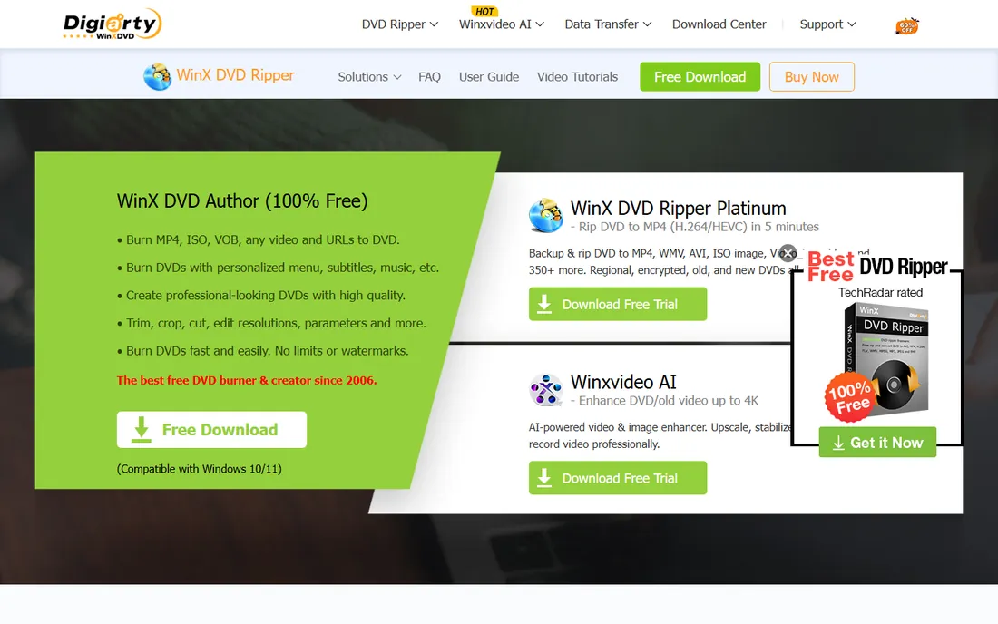 WinX DVD Author homepage
