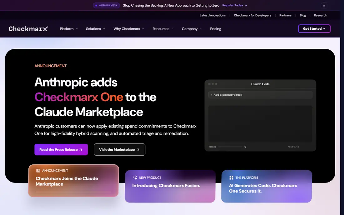 Checkmarx DAST homepage