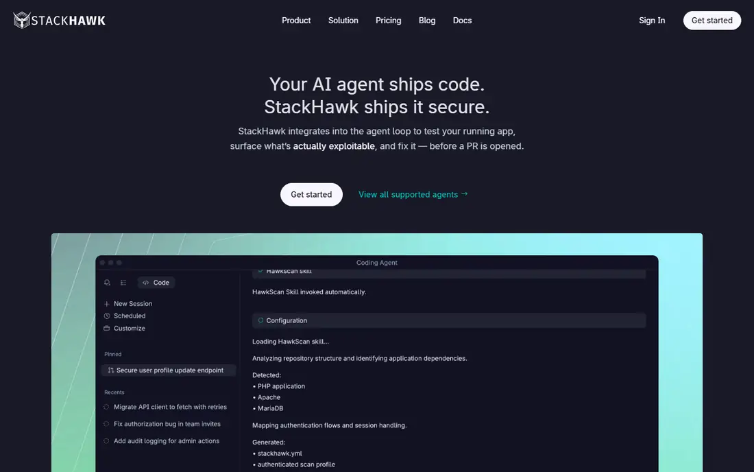 StackHawk homepage