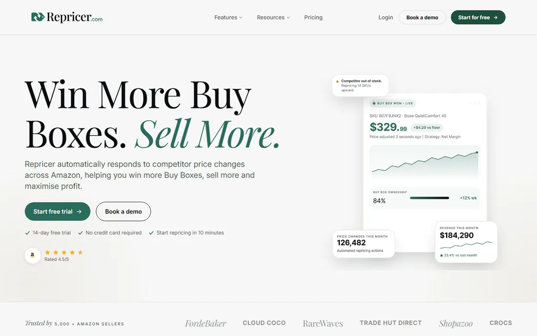 Repricer homepage
