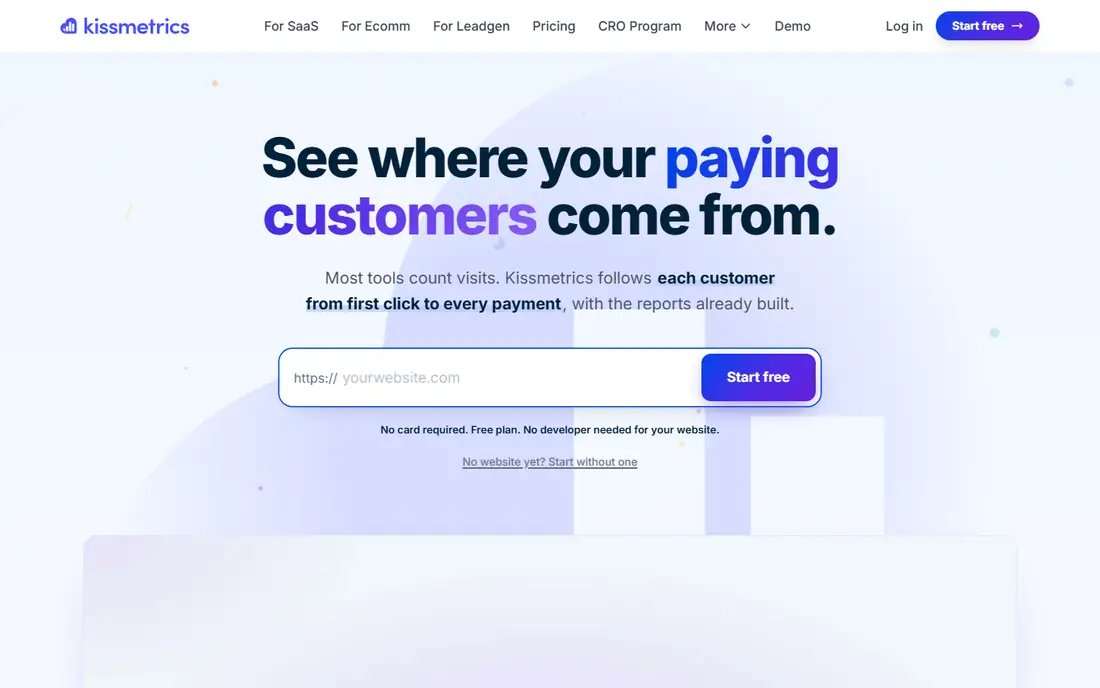 Kissmetrics homepage