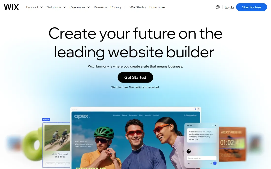 Wix homepage