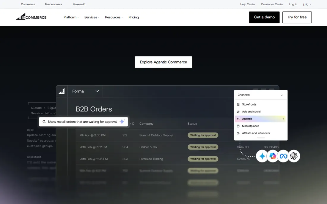 BigCommerce homepage