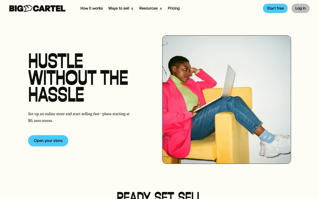 Big Cartel homepage