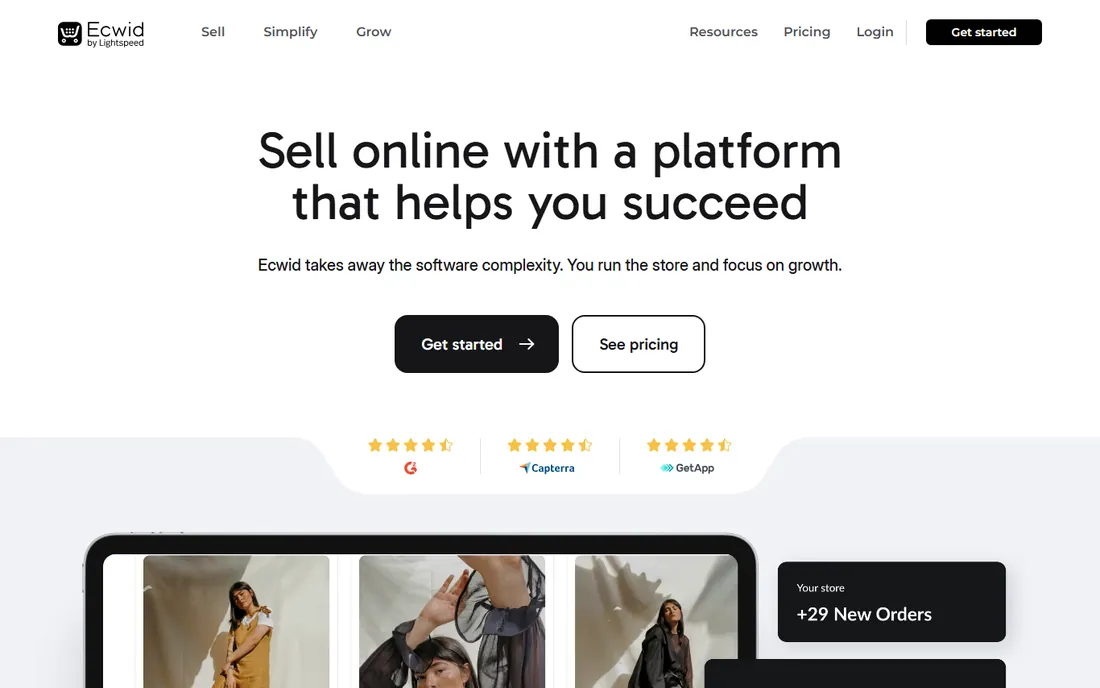 Ecwid homepage