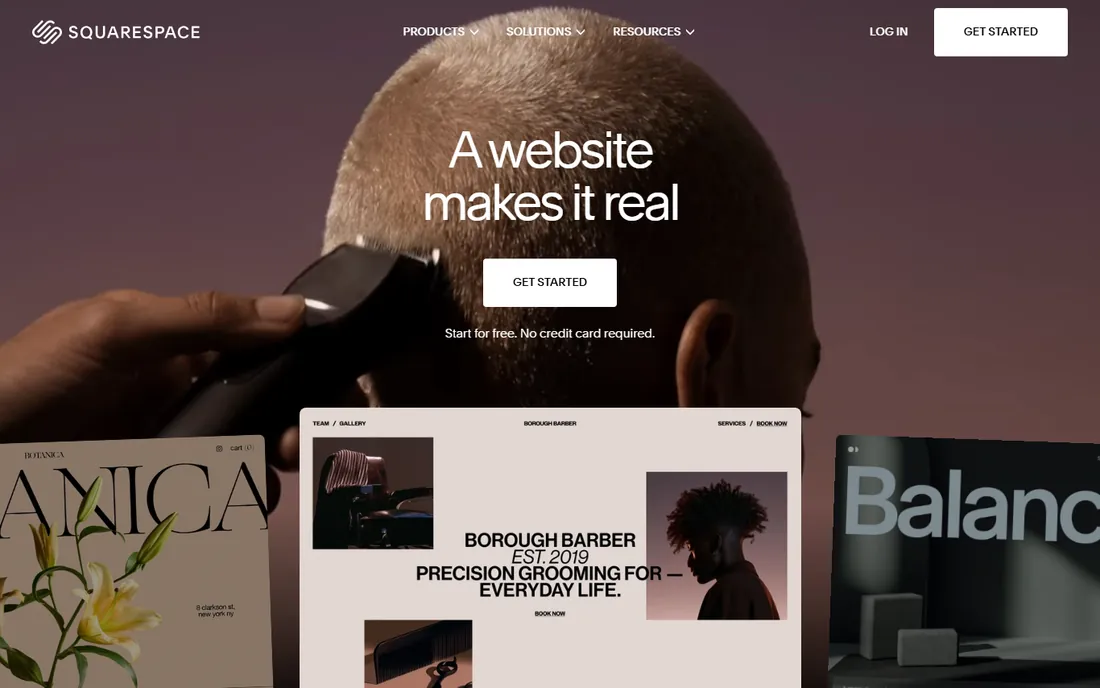 Squarespace homepage