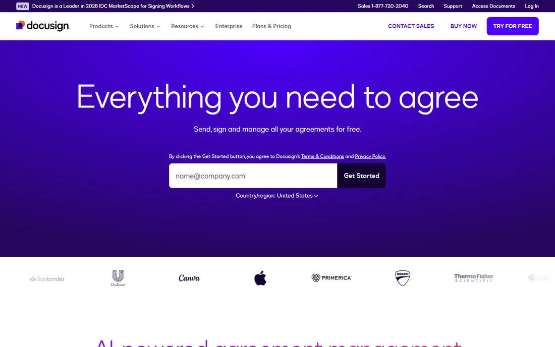 Docusign Notary homepage