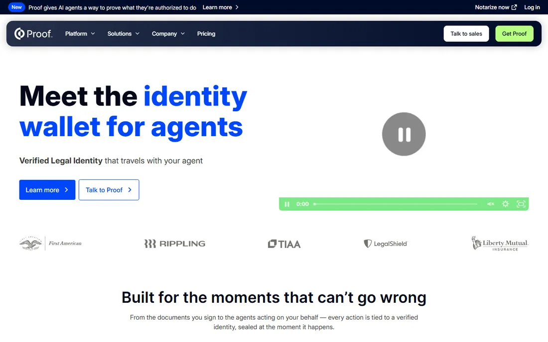 Proof homepage