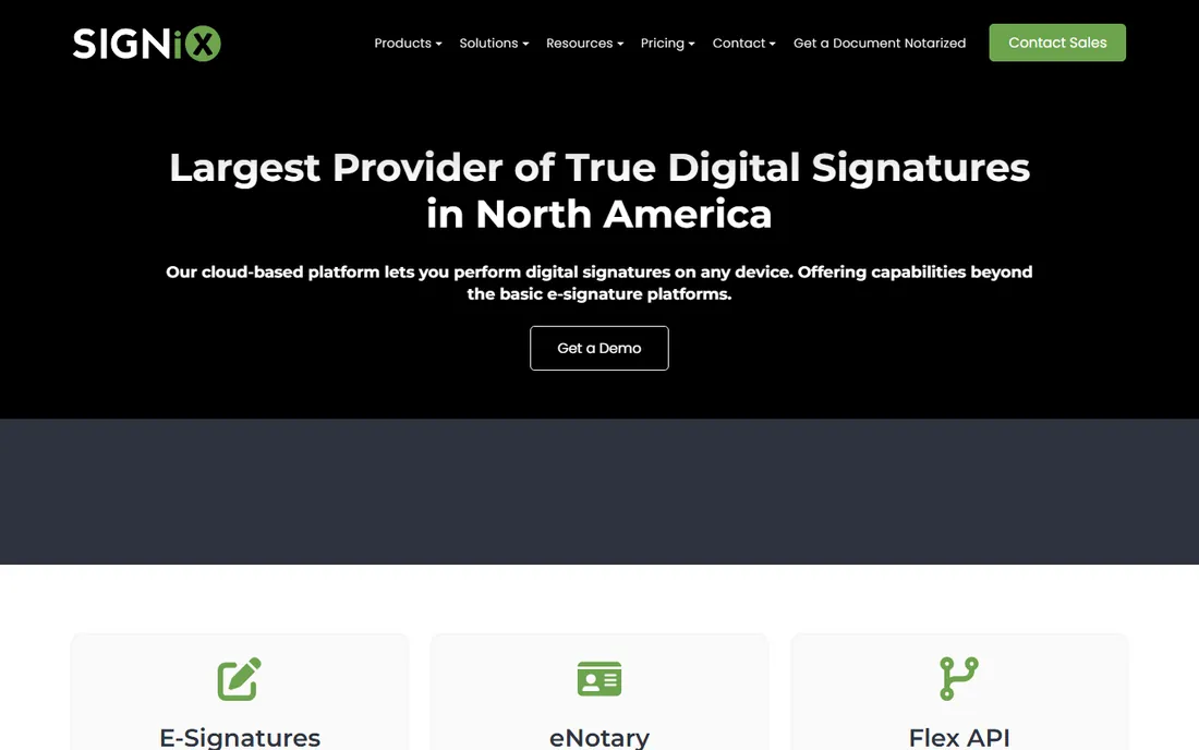 SIGNiX homepage