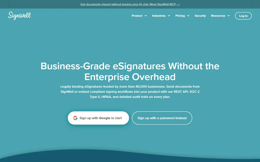 SignWell homepage