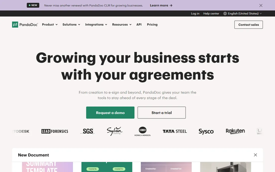 PandaDoc homepage