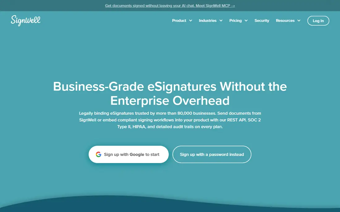 SignWell homepage