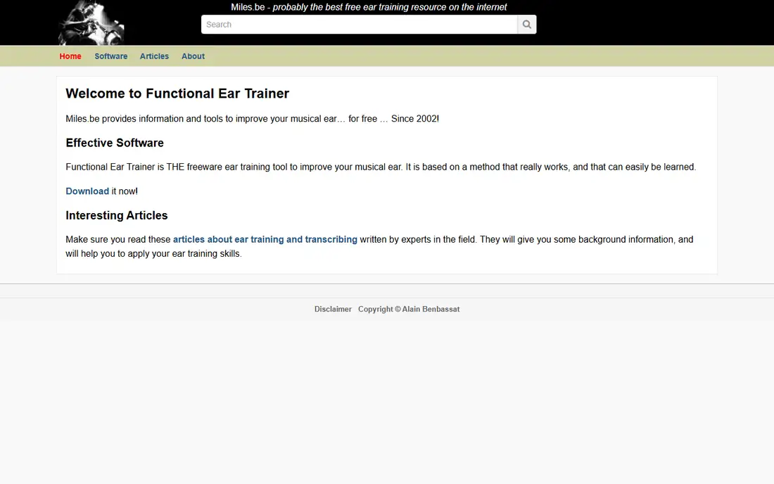 Functional Ear Trainer homepage