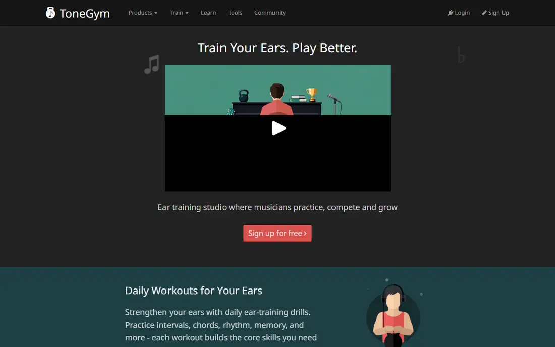 ToneGym homepage