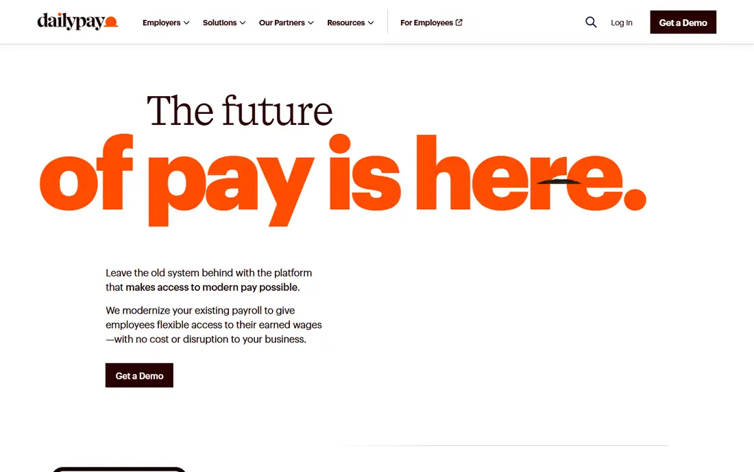 DailyPay homepage