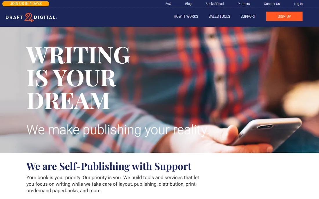 Draft2Digital homepage