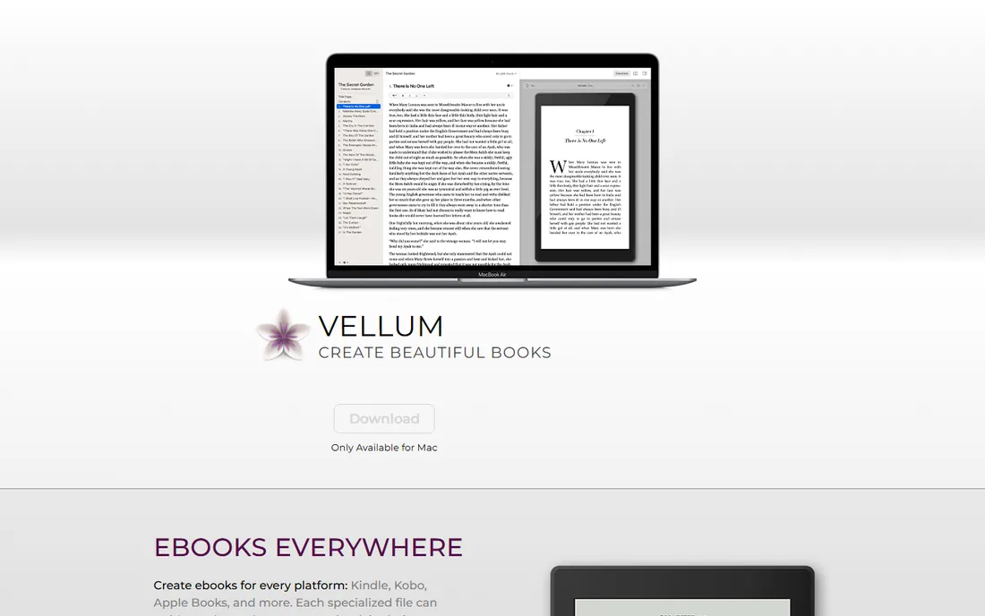 Vellum homepage