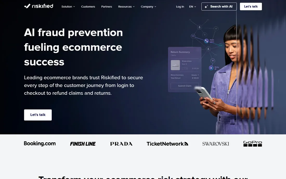Riskified homepage