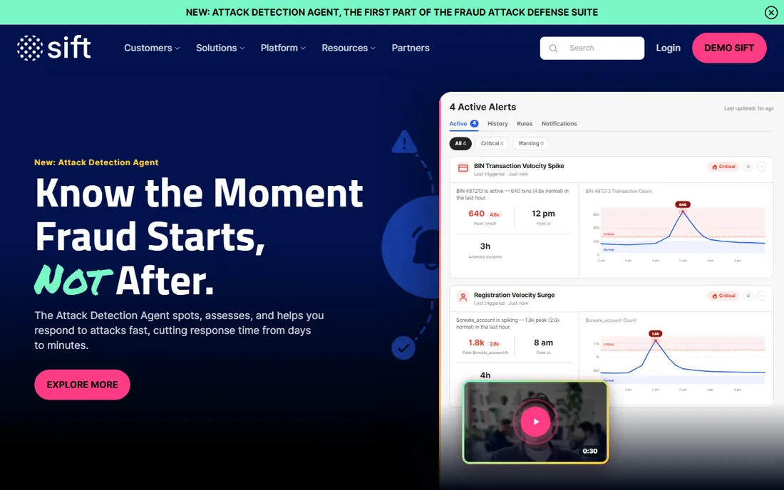 Sift homepage