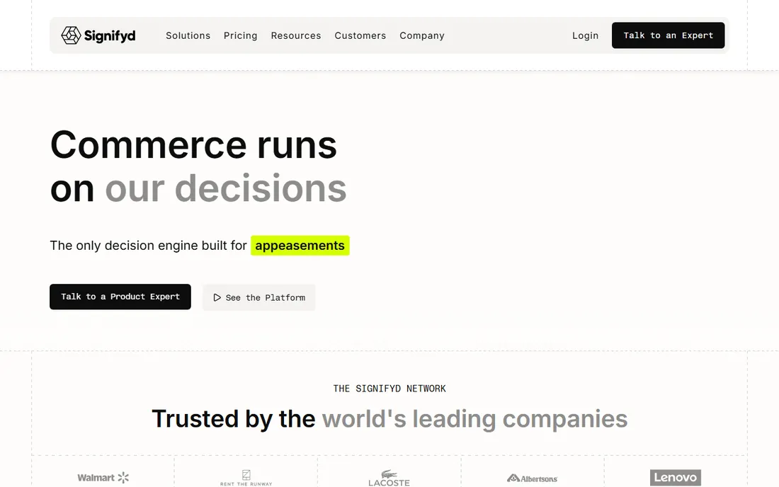 Signifyd homepage