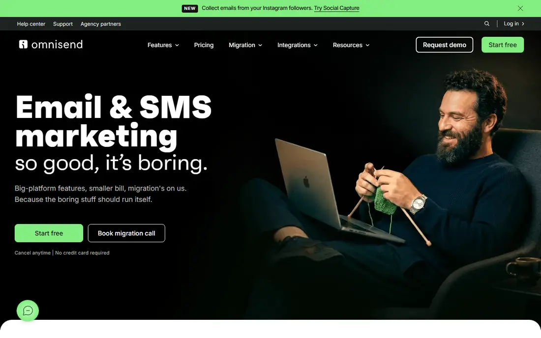 Omnisend homepage