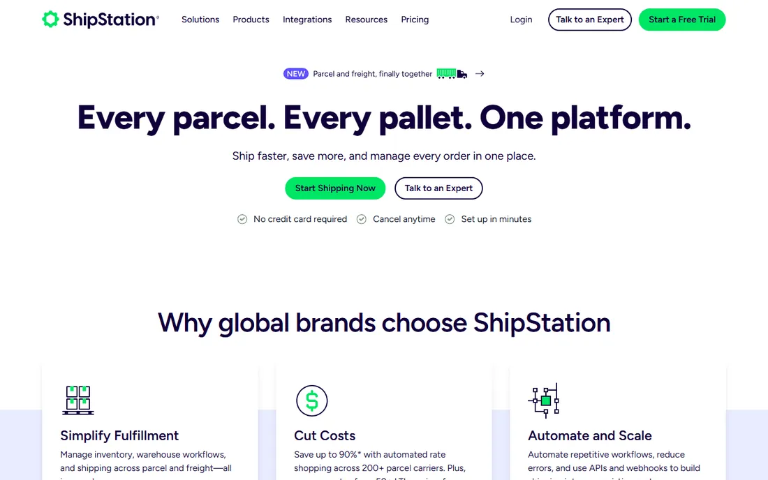 ShipStation homepage