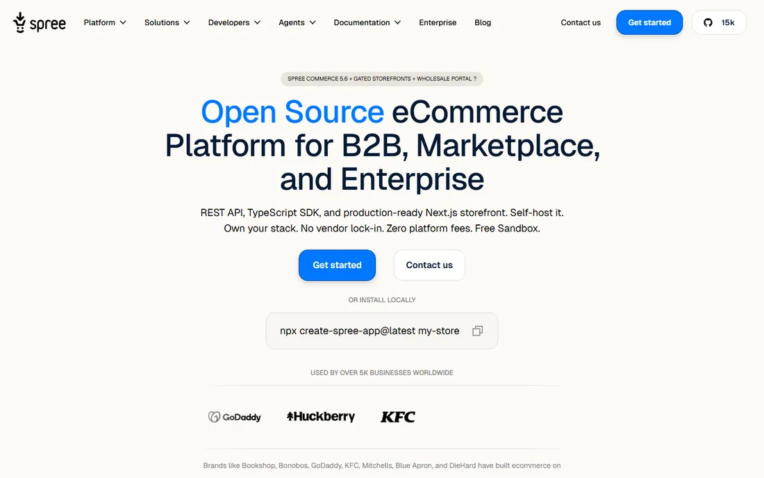 Spree Commerce homepage