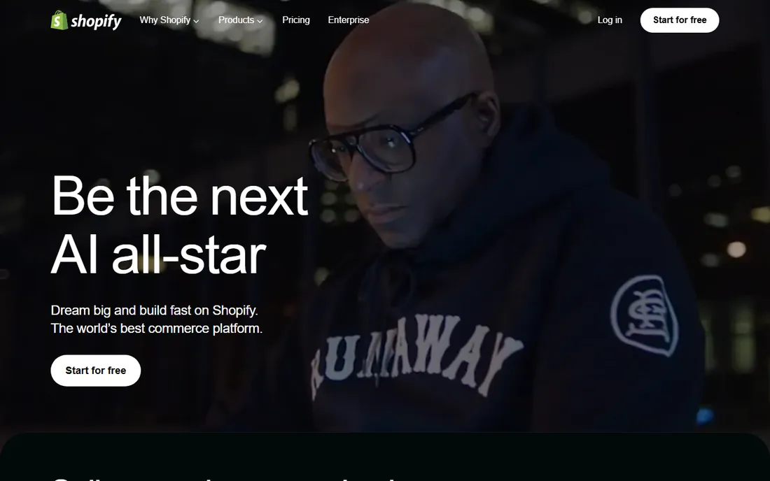 Shopify homepage