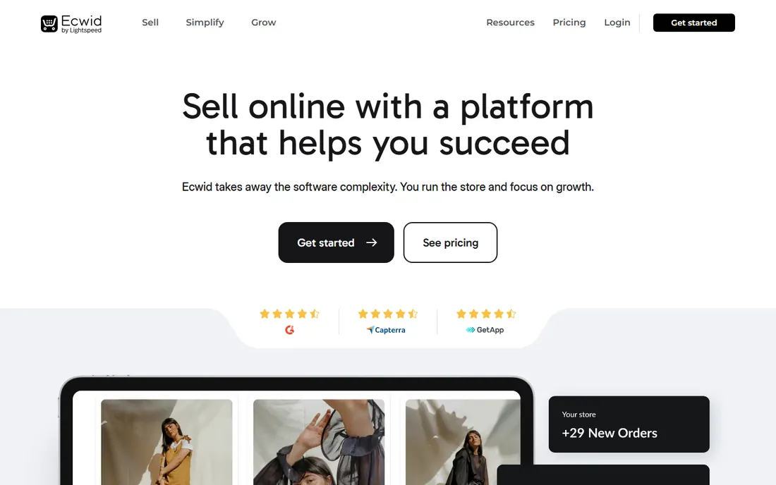 Ecwid homepage