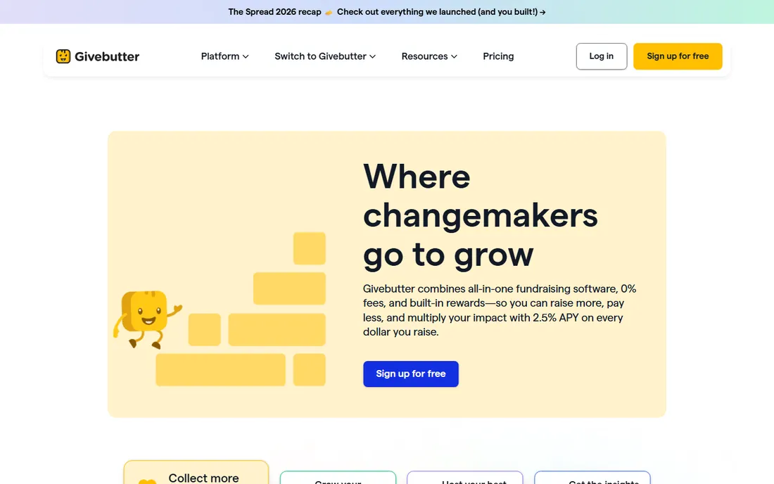 Givebutter homepage