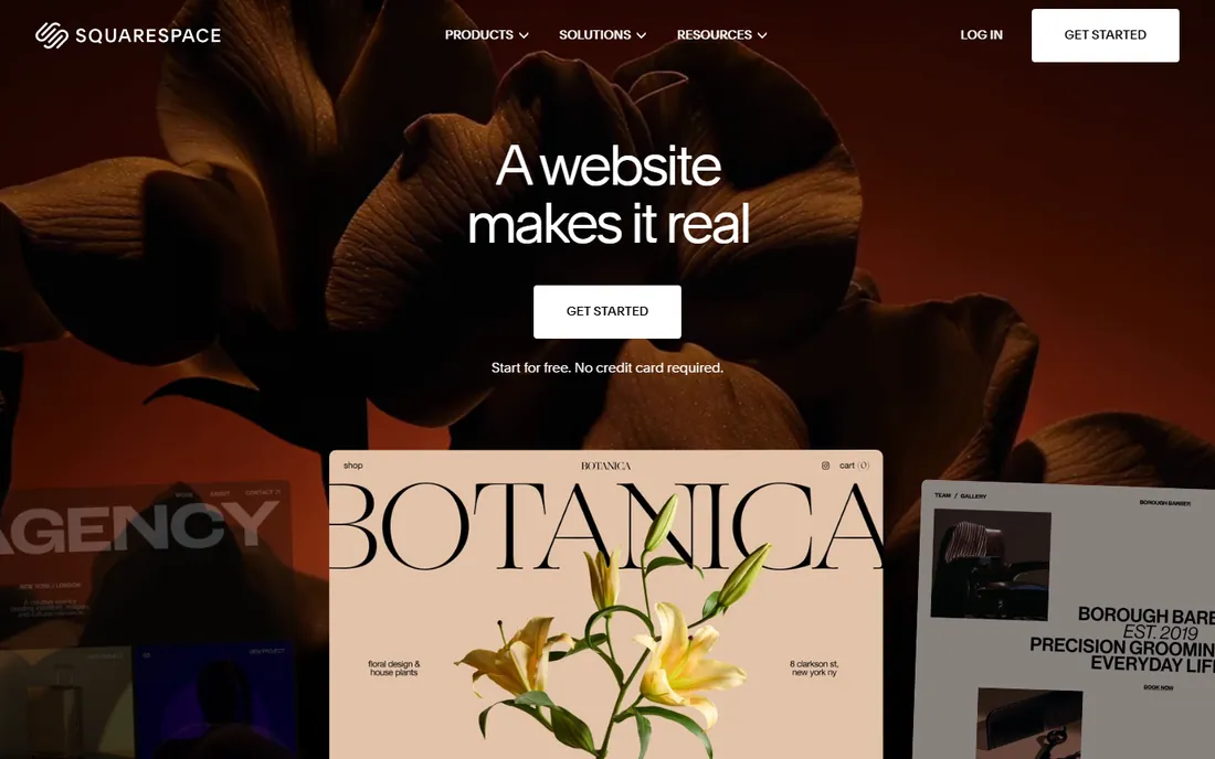 Squarespace homepage