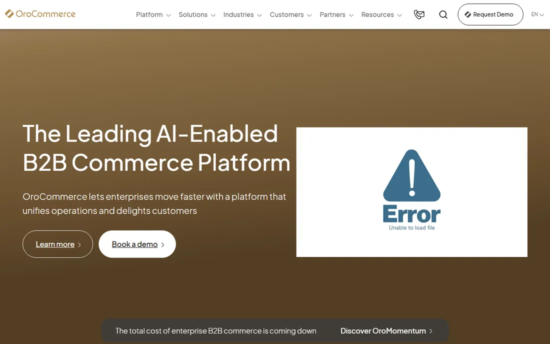 OroCommerce homepage