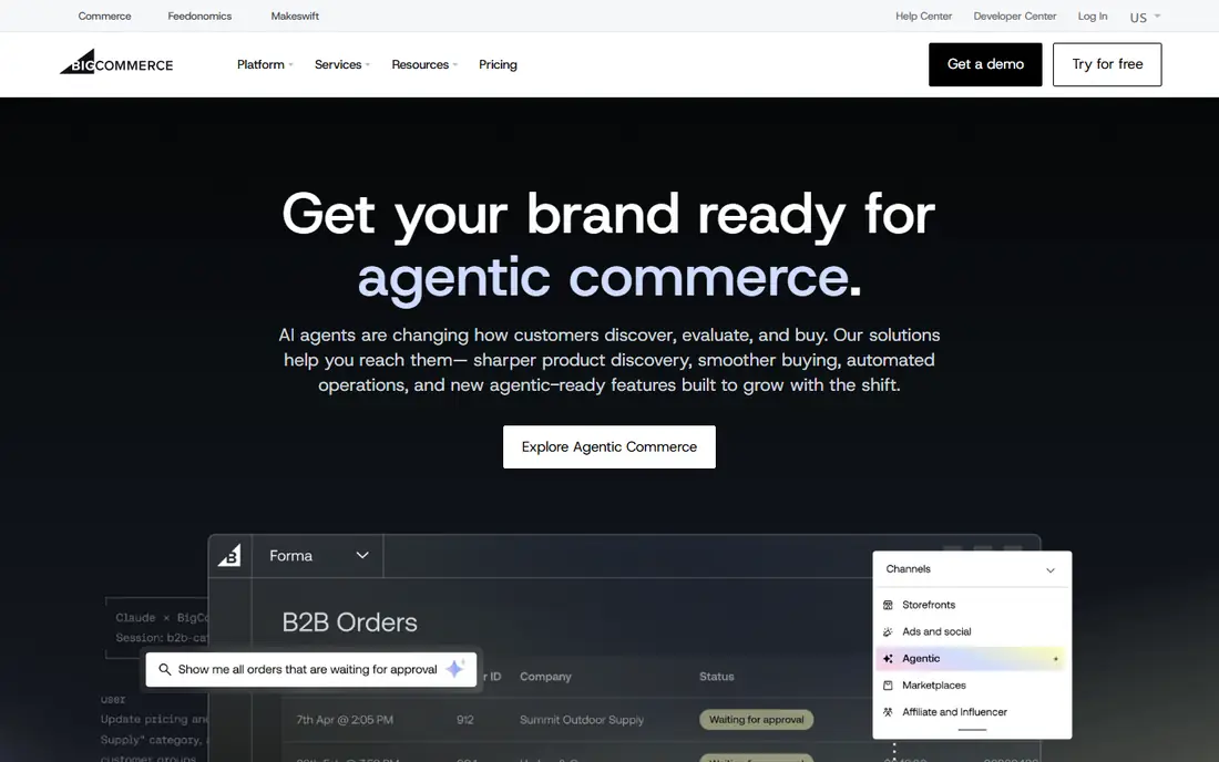 BigCommerce homepage