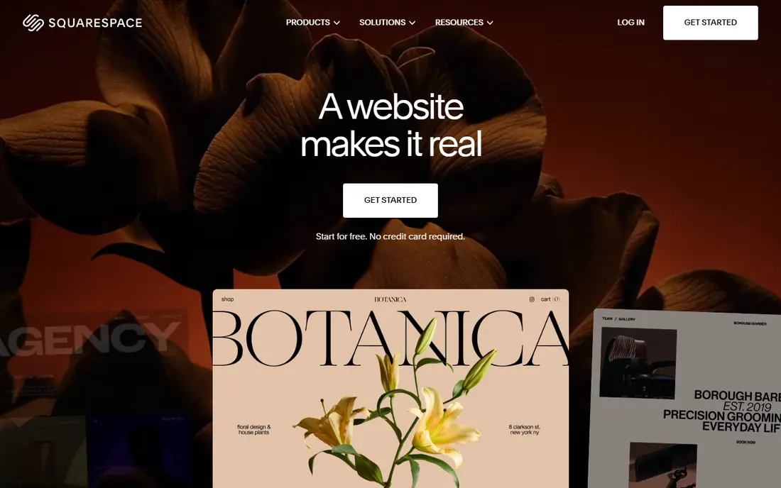 Squarespace homepage