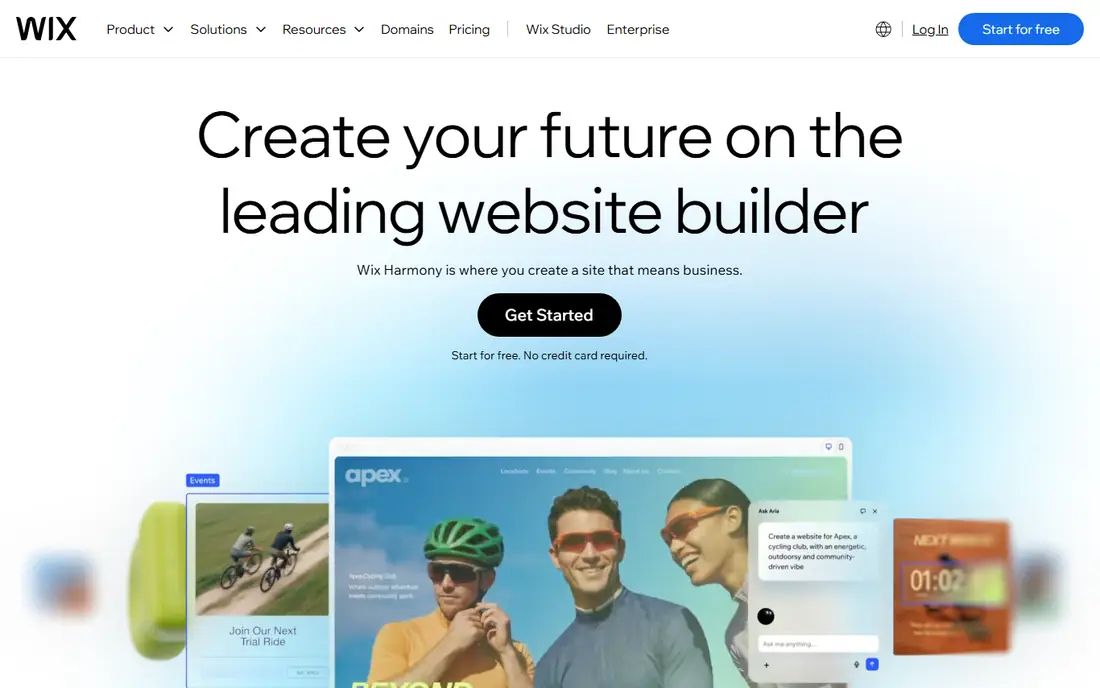 Wix homepage