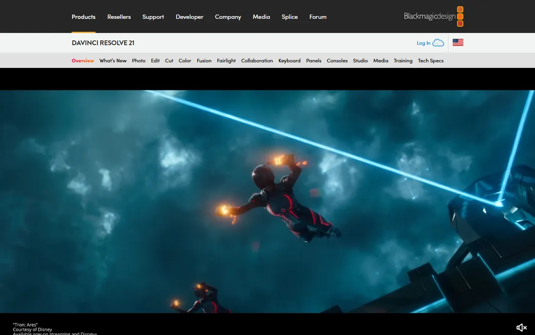 DaVinci Resolve homepage