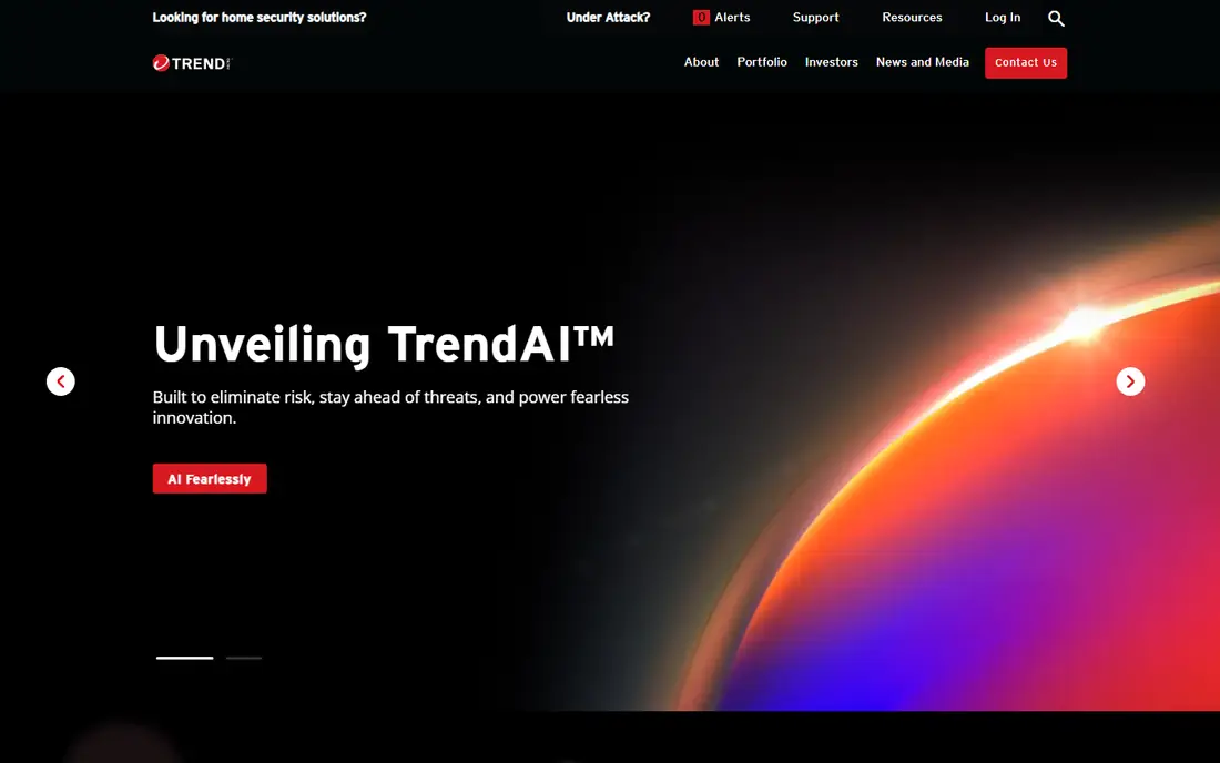 Trend Micro Vision One homepage