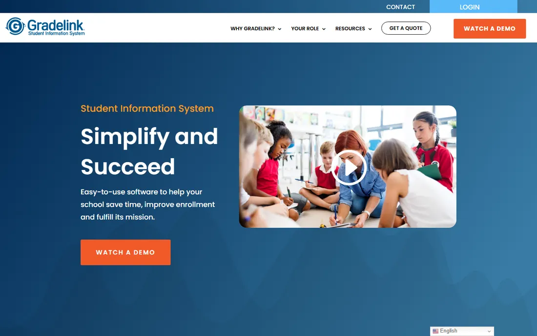Gradelink homepage