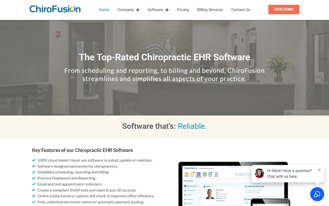 ChiroFusion homepage